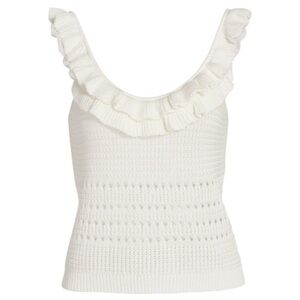 7 FOR ALL MANKIND Crochet Ruffle Tank Top